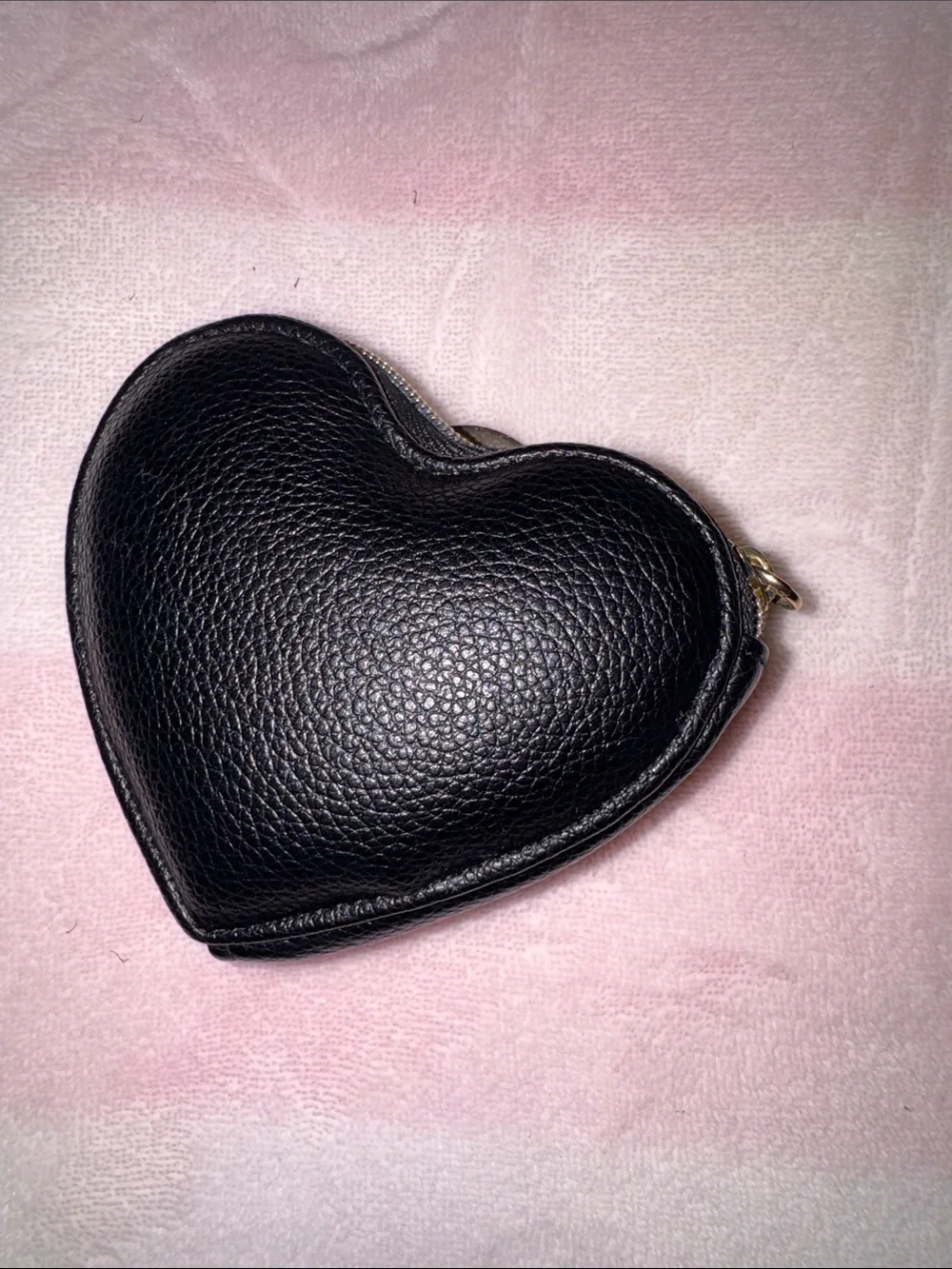 VS Heart-Shaped Black Studded Coin Purse Keychain